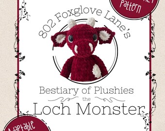 Patroon gehaakt knuffelmonster van Loch Monster | Nessie Amigurumi (pdf-patroon)