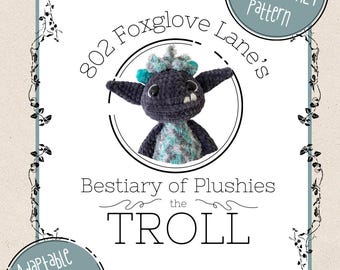 Haakpatroon pluche trol | Fantasiebestiarium (pdf-patroon)