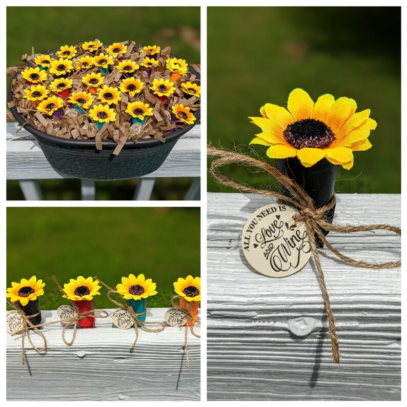 Bulk Sunflower Wine Bottle Stoppers Wine Stopper Wedding Etsy