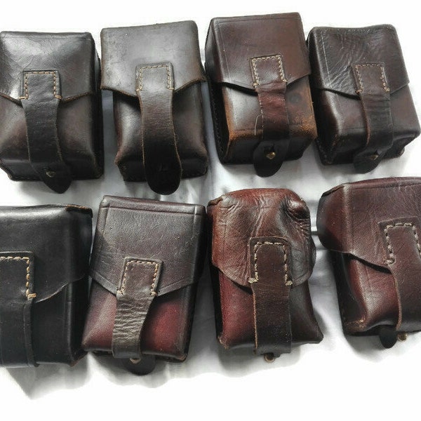 Vintage Leather Ammo Pouch, Military Brown Belt Pouch , Sci-Fi Cosplay Costume Prop, Space Smuggler Outfit