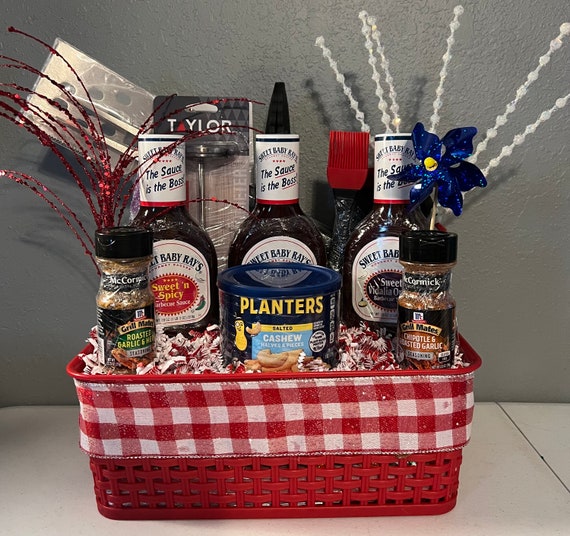 Grill Basket Fathers Day Gift Basket Gift for Dad Grilling Gifts