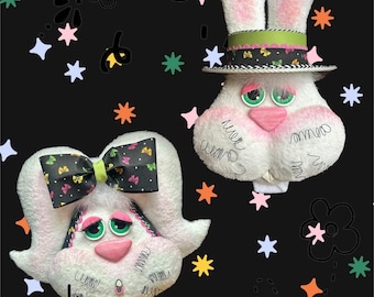 Bunny wreath attachment , Bunny decor, Spring wreath, Easter wreath , Easter Decor, Whiskers and Twitch