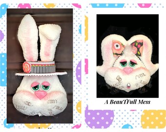 Whiskers & Twitch Wreath Attachment, Bunny Wreath Attachment, Spring Decor, Bunny Decor, Rabbit Attachment, Wreath Attachment, Wall Decor