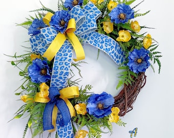 Everyday Wreath, Summer Wreath, Floral Wreath,  Everyday Door Decor, Front Door Wreath, Summer Wreath for Front Door, Farmhouse Wreath