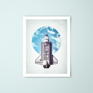 NASA Space Shuttle (Fine Art Print) Vintage Space Poster