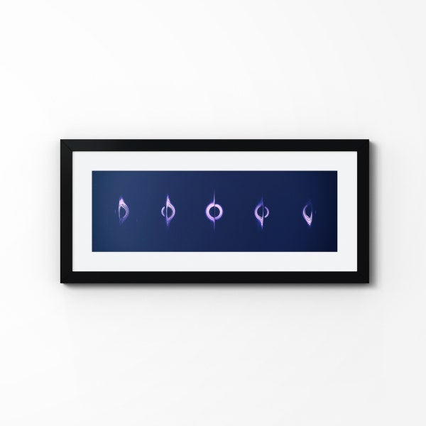 Fases del agujero negro - Póster espacial azul (impresión de bellas artes sin marco), decoración de la pared
