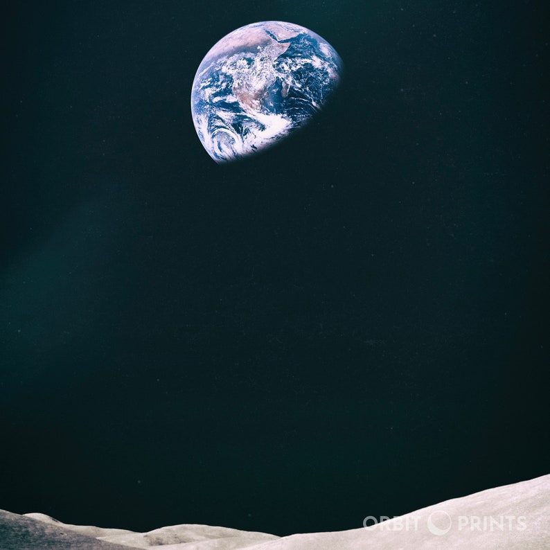 Earth & Moon fine Art Print Space Poster Etsy Australia