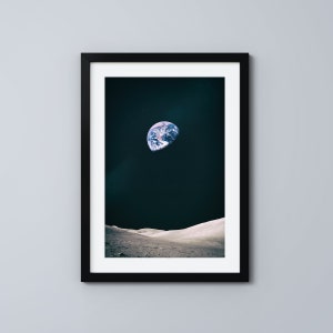 Earth & Moon (Fine Art Print) Space Poster