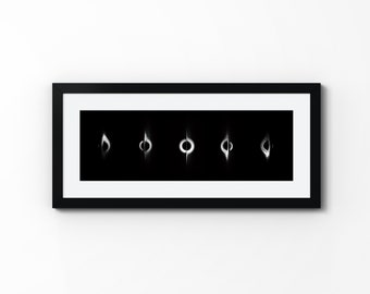 Black Hole Phases - Black & White (Unframed Fine Art Print) Space Poster, Wall Decor