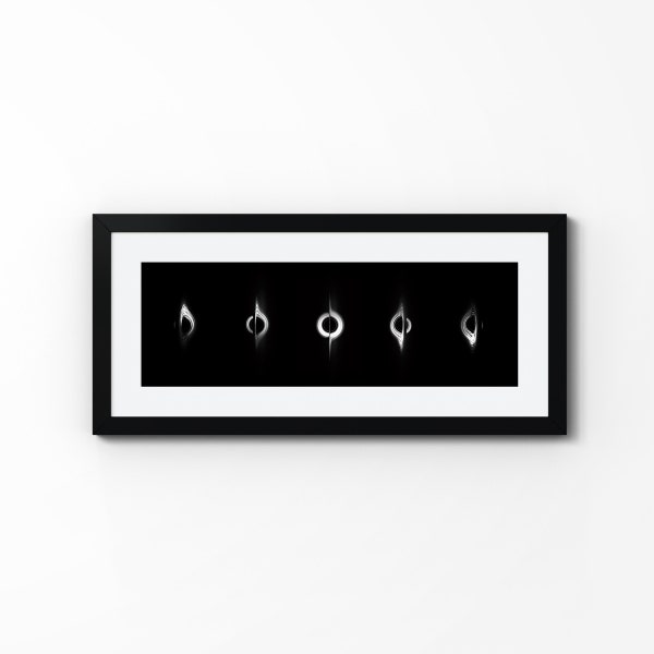 Black Hole Phases - Black & White (Unframed Fine Art Print) Space Poster, Wall Decor