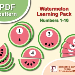 Watermelon Number Matching Game: Montessori Toddler Cards (Digital Download)