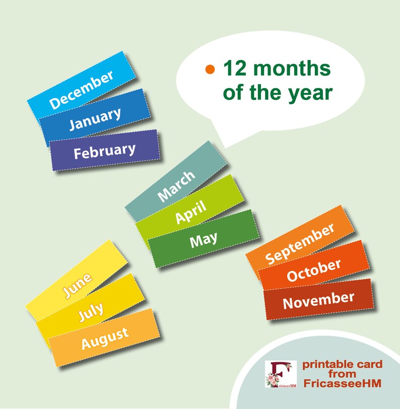 Printable Weather Calendar, Seasons, Month of the Year, Day of the Week