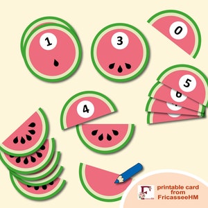 Watermelon Matching Game: Toddler Montessori Puzzle Cards (Digital Download)