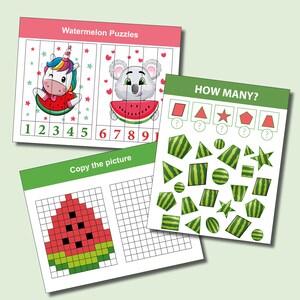 Watermelon Preschool Printable Busy Book, Toddler Learning Pack ...