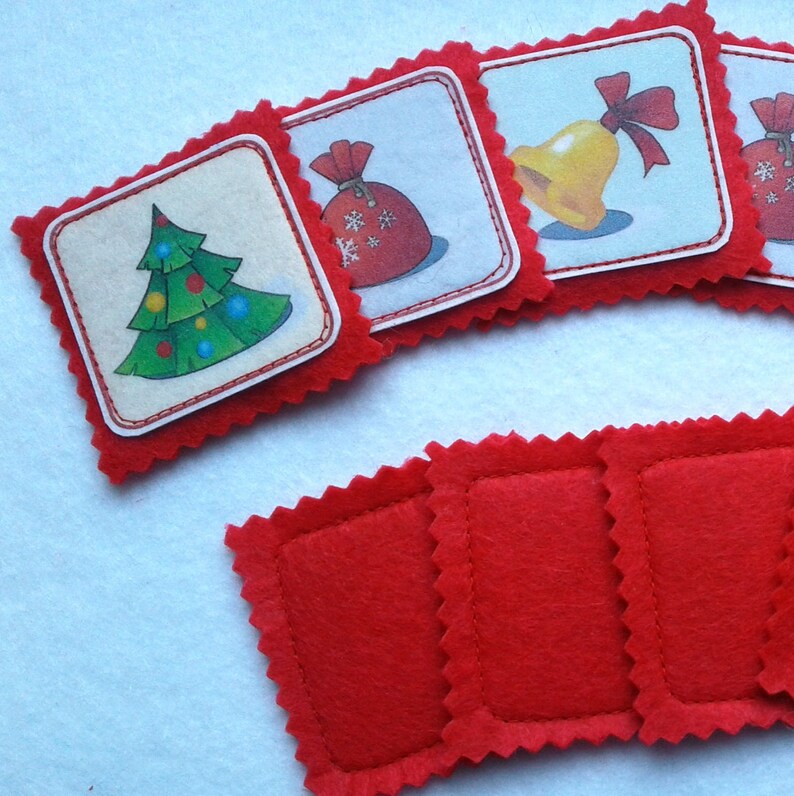 Felt Christmas Board Games Xmas Memory Game for Toddler Felt Etsy