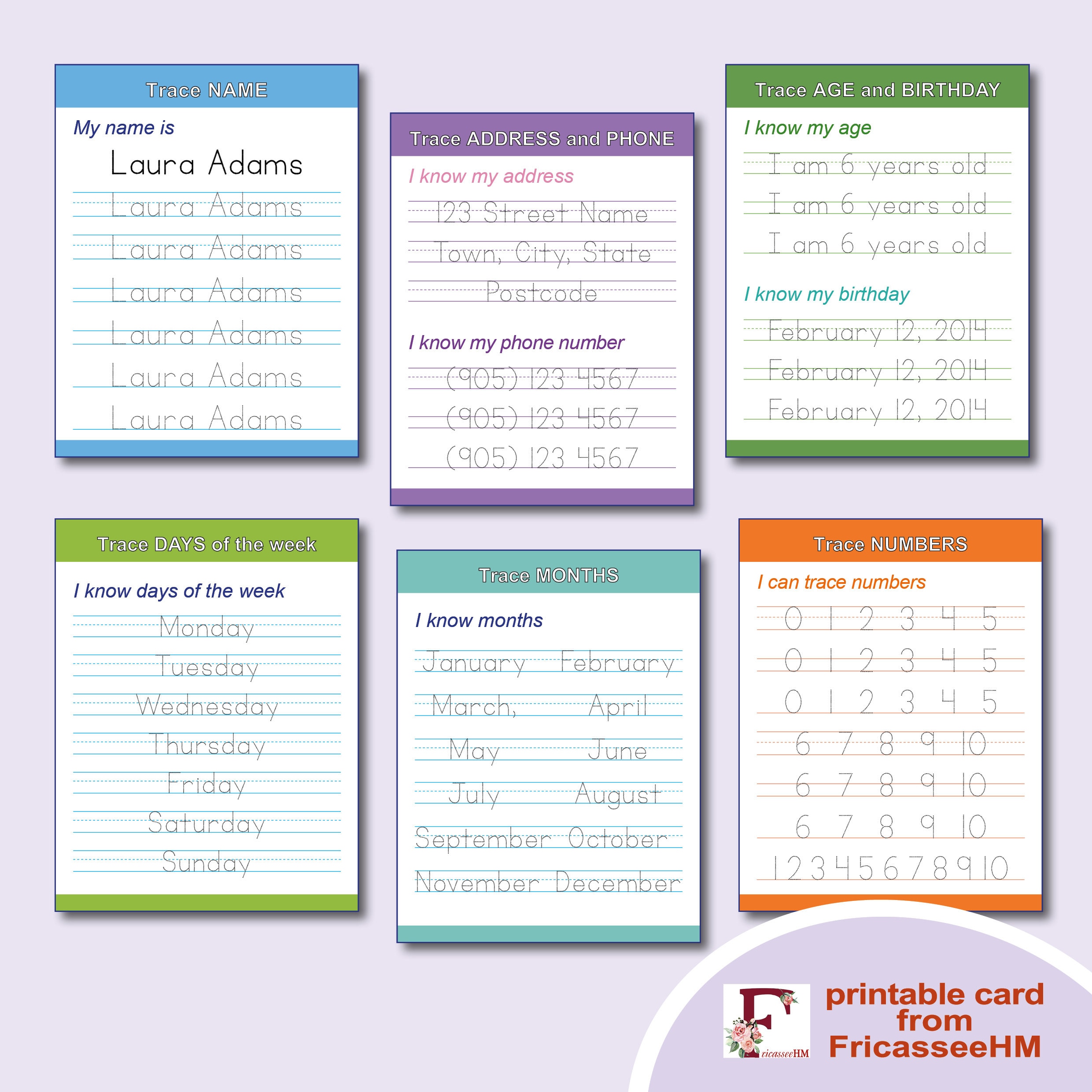 Tracing Printable Worksheets for Preschool, Kindergarten, First Grade ...