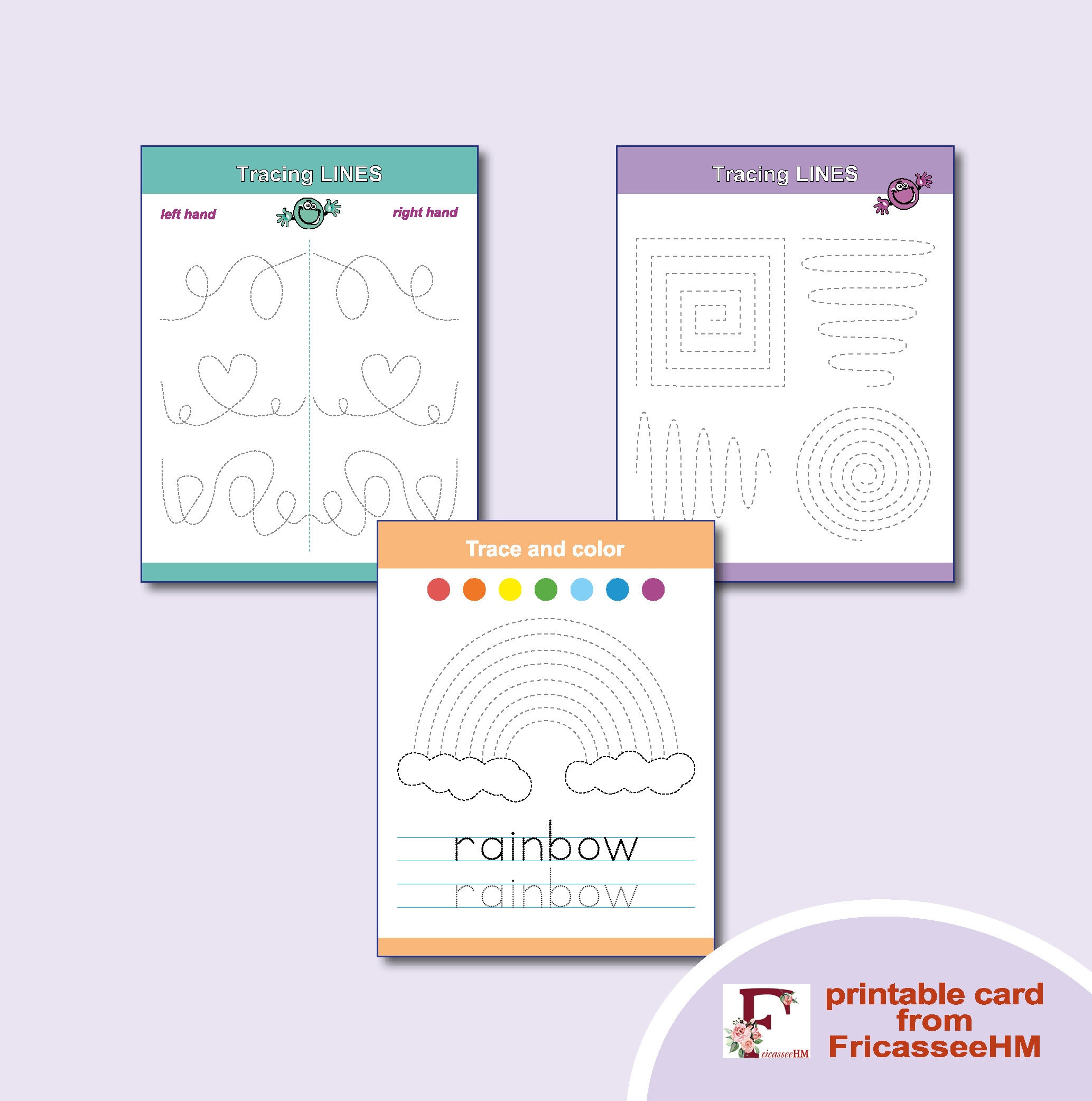 Tracing Printable Worksheets for Preschool Kindergarten | Etsy