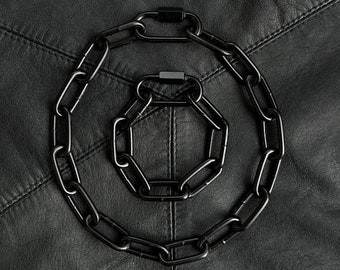 Blackest • Necklace • Bracelet • Stainless steel • Chain • Choker • Rave