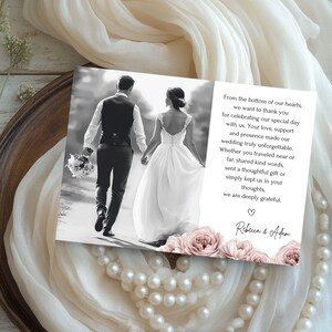 Pfingstrose Hochzeit Danke Vorlage Bearbeitbare Dankeschön Notiz mit Foto Druckbare Blumen Dankeschön Karte 18x12cm Sofort Download