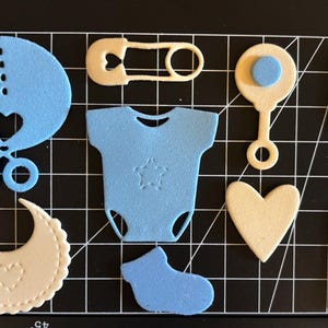 Kit Battesimo e nascita in gomma eva per decorazioni torte scenografice e bigliettini