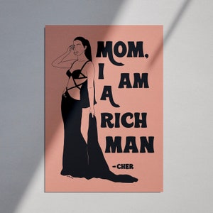 Cher A4 Kunstdruck / Feministisches Zitat Empowermented Wall-Decor Poster / Girl Power Music Illustration