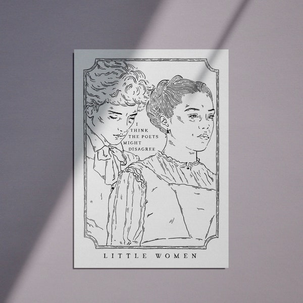 Little Women A4 Art Print / Amy & Laurie / Florence Pugh timothée chalamet Greta Gerwig