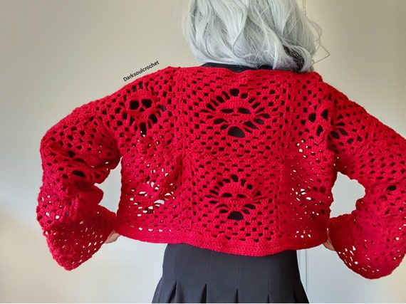 トップス used gothic over frill cardigan CROCHET PATTERN Friday the Thirteenth Skull Cardigan