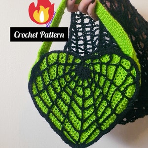 CROCHET PATTERN Crochet Spiderweb Bag/Stuck in your web bag  / Heart crochet bag / Spooky crochet bag/ Rockabilly bag/ Psychobilly bag