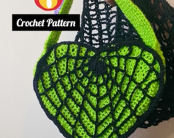 CROCHET PATTERN Crochet Spiderweb Bag/Stuck in your web bag  / Heart crochet bag / Spooky crochet bag/ Madame Webb Bag/ Halloween crochet