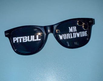 Handmade Mr Worldwide Pitbull Concert Glasses