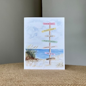 Jersey Shore Towns-Beach Dune-Greeting Card-100% Recycled Paper -Eco-friendly-Size A2-4.25&quot;x5.5&quot;