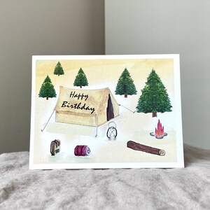 Birthday-Campsite-Im Glad Were On This Adventure Together-Greeting Card-100% Recycled Paper-Handmade-Size A2-4.25x5.5 image 3