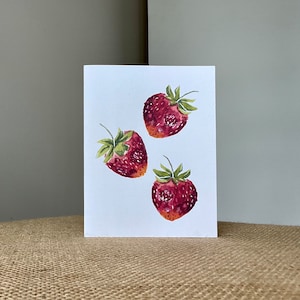 Strawberries-Greeting Card-100% Recycled Paper -Eco-friendly-Size A2-4.25"x5.5"