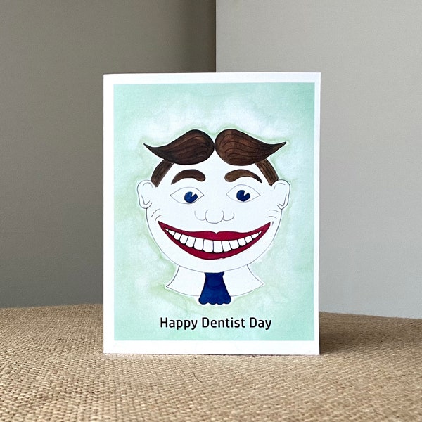 Happy Dentist’s Day-Dentist Appreciation-Thank You-Office Staff-Hygienist-Greeting Card-Handmade-100% Recycled Paper-Size A2-4.25"x5.5"