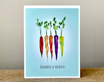 Thanks A Bunch!-Funny-Blank-Greeting Card- Handmade-100% Recycled Paper-Size A2-4.25"x5.5"