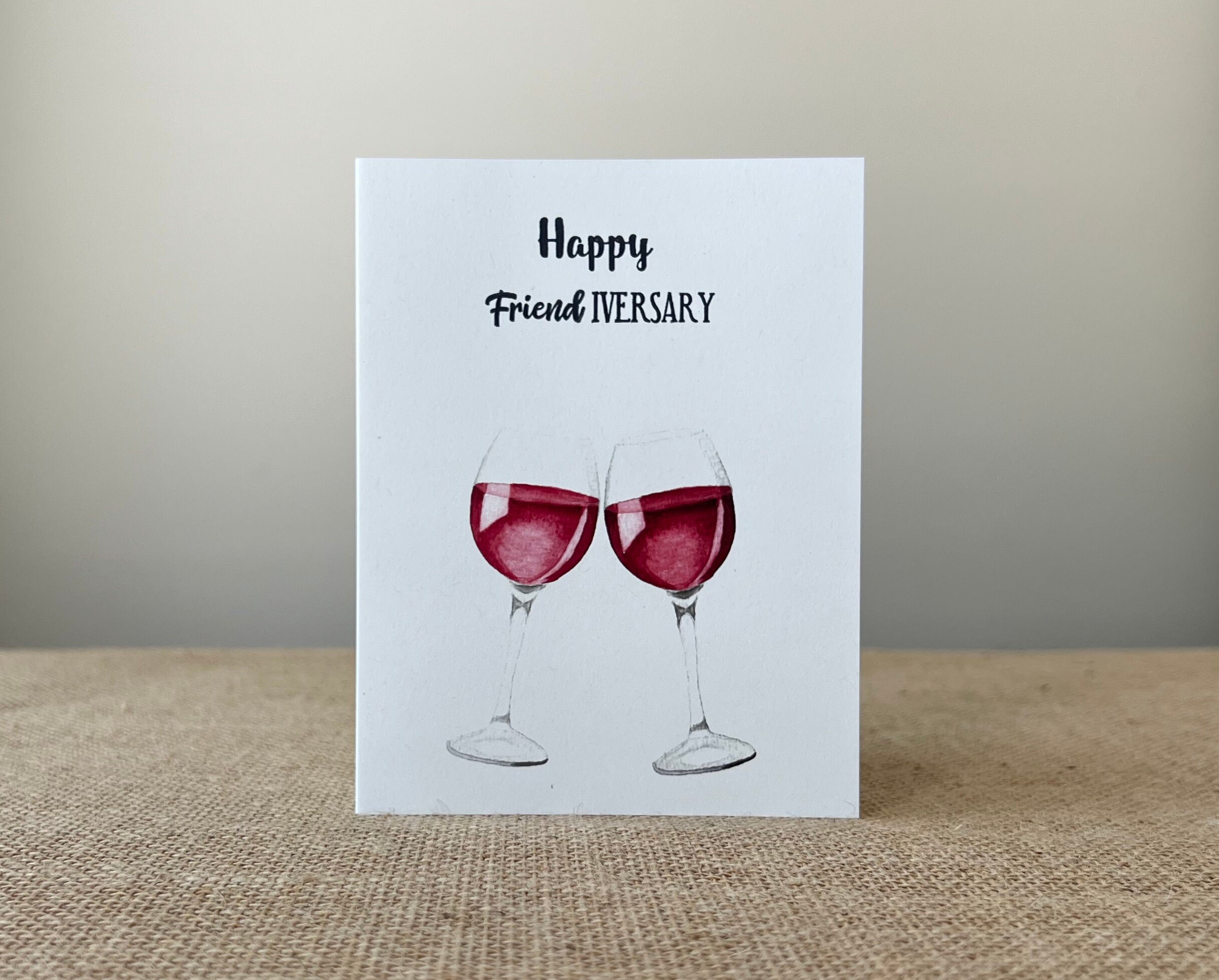 Cute Wine Glass | Greeting Card