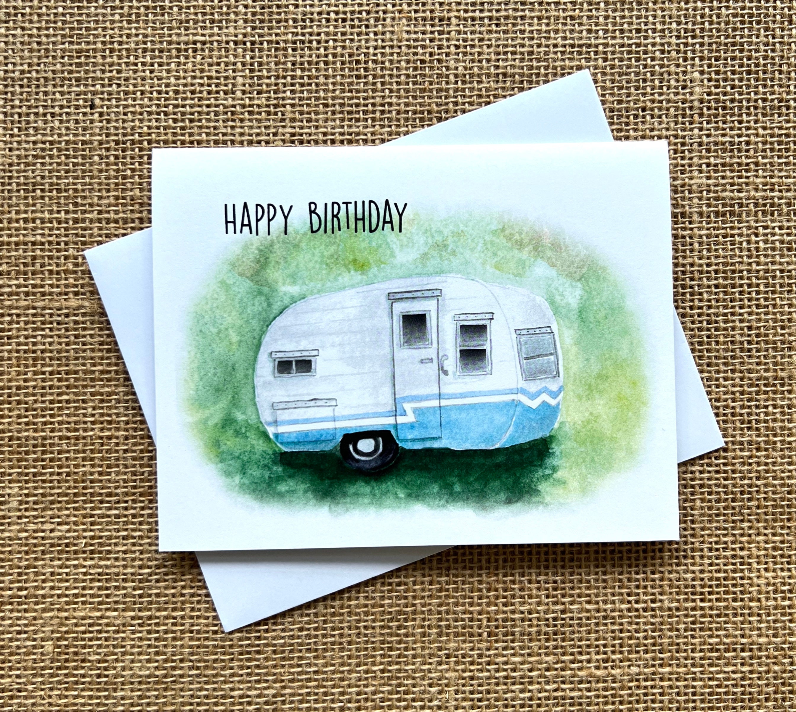 Happy Birthdayrvcampergreeting Card100 Recycled Etsy