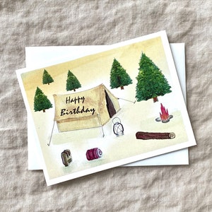 Birthday-Campsite-Im Glad Were On This Adventure Together-Greeting Card-100% Recycled Paper-Handmade-Size A2-4.25x5.5 image 1