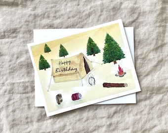 Birthday-Campsite-I’m Glad We’re On This Adventure Together-Greeting Card-100% Recycled Paper-Handmade-Size A2-4.25"x5.5"