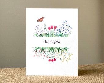 Thank You-Blank-Greeting Card- Handmade-100% Recycled Paper-Size A2-4.25"x5.5"