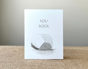 Congratulations-“You Rock”-Funny-Greeting Card -100% Recycled Paper -Handmade-Size A2-4.25"x5.5"