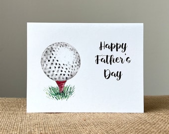 Happy Father’s Day Card-Golfer-100% Recycled Paper-Eco Friendly-Handmade-Watercolor
