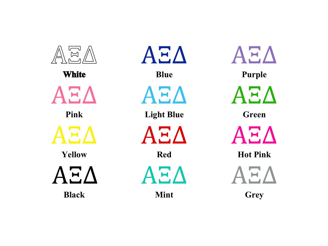 Alpha Xi Delta Decal SHIPPING INCLUDED Etsy