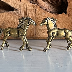Miniature Brass Draft Horse | Brass Clydesdale Horse | Brass Friesian Horse