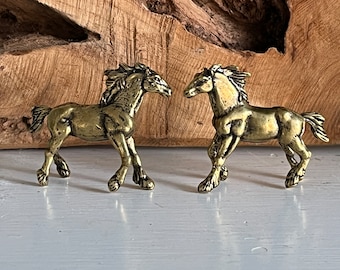 Miniature Brass Draft Horse | Brass Clydesdale Horse | Brass Friesian Horse