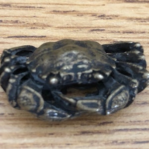 Miniature Brass Crab, Antiqued Finish | Crab Pendant