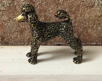 Miniature Brass Poodle | Brass Standard Poodle | Shadow Box Poodle