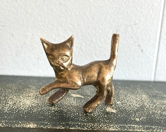 Brass Kitten | Vintage Brass Cat | Brass Cat Ring Holder