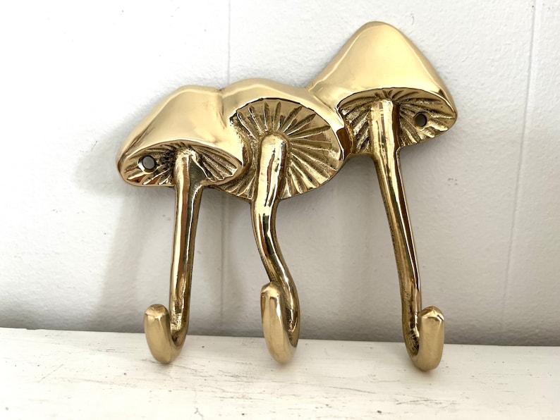 Brass Triple Mushroom Wall Hook