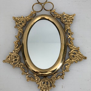 Brass Mirror, Vintage | Small Brass Wall Mirror